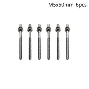 CHUN053634 6Pcs M5 Drum Tension Rods Strong with Washers Drum Tight Screw Durable 5mm Drum Lug Bolts for Jazz Drums Repair