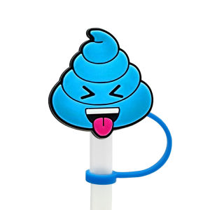 Colorplus 8mm 1PCS PVC Funny Poop Straw Topper Colourful Poopp Drinks Creative Straw Cover Dustproof Decorations Reusable Preventing Spillage