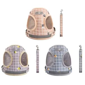 Pet Chest Harness Vest-Style Adjustable Cat Leash Vest with Reflective Strip Dog Harness