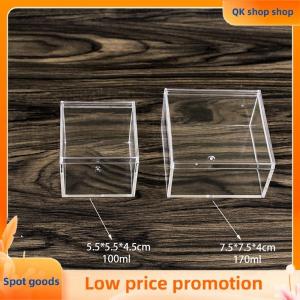 ✨QK shop✨ Square High Transparent Plastic Box Betta Breeding Box Mini Candy Slime Crystal Mud Packaging Box