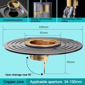 GONOVO Thiết bị ngăn Dòng Chảy Ngược Bộ lọc bồn rửa cống thoát nước sàn Thoát nước nhanh Lỗ đường kính 34-100mm Chèn nút thoát nước Phổ thông Không mùi Dụng cụ lọc bồn rửa chống mùi Nhà vệ sinh