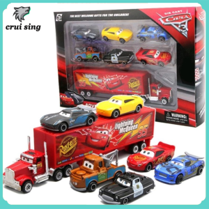 7Pcs 1 set Pixar Cars Lightning McQueen Storm Diecast Vehicle Metal Alloy Boy Kid Toys Christmas Gift Alloy Car Set