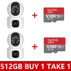 BUY1 TAKE1 V380 Pro CCTV Camera Wifi Connect 360 Dual Lens CCTV CAMERA Connect Cellphone Waterproof Alarm Surveillance Outdoor HD Wireless