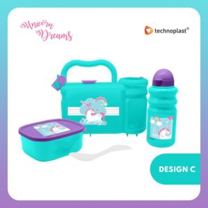 Technoplast Paket Bekal School Box Unicorn | Kotak Bekal & Botol Minum