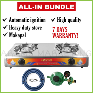 DOUBLE BURNER GAS STOVE BUNDLE WITH HOSE AND REGULATOR