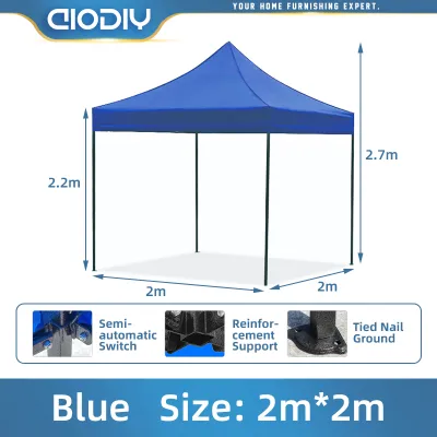 AIODIY Tent HEAVY DUTY Tent Folding Roof Canop 3x3M/2x2M Foldable Retractable Tent water proof coating Adjustable Height With Steel Stand Outdoor Tent Canopy Outdoor Garden Tent Advertising Tent CanopyRoofing With Frame Gazebo Outdoor Tent with Frame