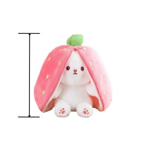 25-48CM Cute Transform Strawberry Rabbit Doll Plush Toy Carrot Rabbit Small Fruit Doll Bunny Stuffed Animal Patung Dolls Toys Gifts