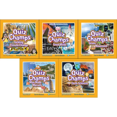 WS E - Quiz Champs Series (Full Set 4) (5 Books) - Age 6-12+ Children STEM Knowledge & Quiz Activity Primary School Science Book
