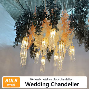 Eroma 10Pcs Crystal Wedding Props Light Hanging String Ceiling Road Leads Glowing Clear Patch Chandelier