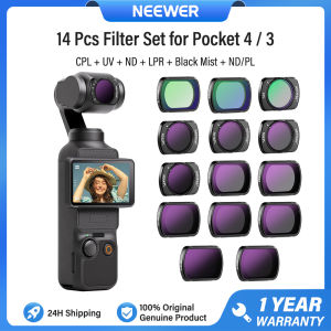 NEEWER 14 Pcs Filter Set for DJI Pocket 4 & Pocket 3 CPL ND8/16/32/64/128/256/1000 ND8/PL ND16/PL ND32/PL ND64/PL LPR Black Diffusion 1/4 Len Filter Kit