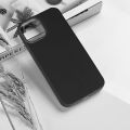 iPhone 14 (6.1") Liquid Silicone Smooth Matte Back Case (Black). 