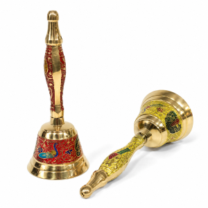 Brass Hand Bell 6 Inch with Peacock Design for Pooja Temple & Home Mandir | Decorative Prayer Ghanti for Daily Worship & Spiritual Rituals(Pack Of 1)