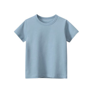 2023 Summer Children Solid T-Shirts 100% Cotton Basic Short Sleeve Lovely Kids Casual Sport Top Tees Comfortable Clothings