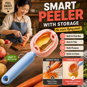 Multi-functional Peeler Potato And Fruit Peeler Dedicated Peeling Knife Kitchen Tool Portable Built-in Container Color-blocked Peeler With Storage Compartment