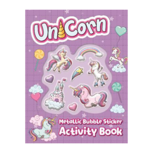 Kawaii Metallic Bubble Stickers Activity Book With Fun Mazes Dot to Dot Word Search & More