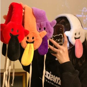 YOUSHI TOP Cartoon Ghost Plush Earmuffs Thickened Warm Funny Ear Protection Lightweight Adjustable Couple Halloween Gifts Outdoor