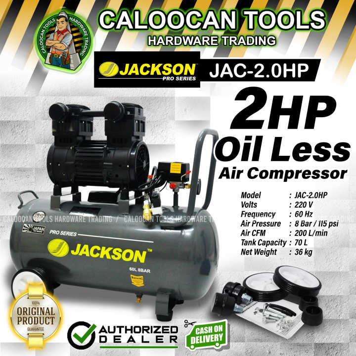 JACKSON Pro Series 2HP Silent Type Oil Less Industrial Air Compressor