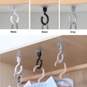 1pc 360° Rotatable Ceiling Wall Hook - Self-Adhesive Hanging Hook for Dome Bed Canopy Mosquito Netting