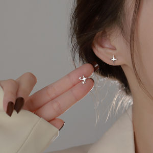 Lucky Pretty S925 Silver Cute Colorful Butterfly Stud Earrings for Women Hypoallergenic New Trendy Original Temperament Ear-caring Earrings Jewelry Gifts Discount Sale