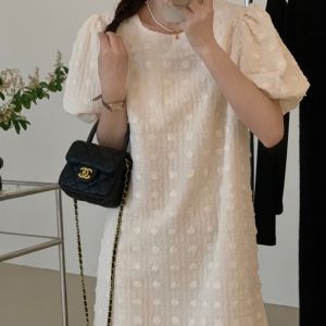 LEAShop ชุดเดรสวาฟเฟิลสำหรับผู้หญิง🦋แต่งแขนตุ๊กตา💙เสื้อผ้าแฟชั่น แฟชั่นผู้หญิงราคาถูก นำเทรน🧩 เทพธิดา คุณหนูไฮโซ🌞ชุดเดรสตัวนี้ใส่โอกาสไหนก็ดูดียืนหนึ่งเรื่องความเก๋🥂