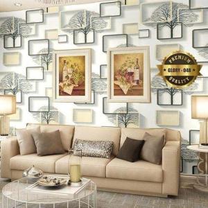 Wallpaper Stiker Dinding Tembok Kuning WPS595 Walpaper Sticker Ruang Tamu Kamar Tidur Anak 3d Kotak