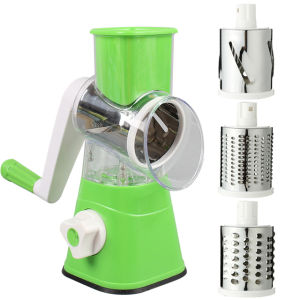 3 in 1 Food Grinder Cheese Shredder Veggie Chopper Multifunction Kitchen Tools | 3 in 1 Food Chopper Manual Slicer | Grinder Cheese Shredder Veggie Chopper | Rotary Cheese Grate Manual Slicer