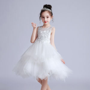 Summer Sleeveless Pink White Christmas Dresses for Kids Girls Bow Princess New Years Clothes Tutu Infant Xmas Birthday Party Formal Gala Costume Mesh Ball Gown Dress for 3 4 5 6 7 8 9 10 years old