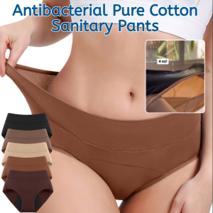 Antibacterial Pure Cotton Sanitary Pants Incontinence-proof Underwear Elderly Fat Moms Large Size Young Adult