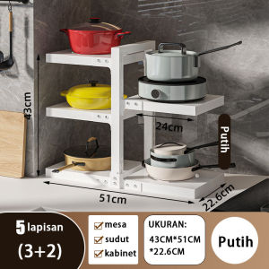 Rak Panci Multi Fungsi/CF09 Wastafel Dapur Di Bawah Rak Rak Pot Kabinet Atas /Rak Dapur Minimalis Penyimpanan Serbaguna