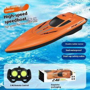 2.4GHz RC Boat for Kids High-Speed Dual Motor Remote Control Speedboat Pool Water Racing Toy Gift