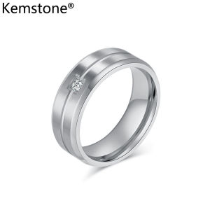 Kemstone Gold Plated Stainless Steel Carved Zircon Inlaid Mens Ring Jewelry