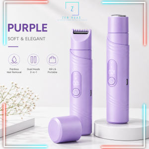 2 In 1 Hair Removal Device for Women USB Rechargeable Electric Shaver Trimmer Painless Hair Remover Portable Facial Underarm Arm Leg Hair Removal