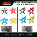 EMBLEM MOTOR LOGO BINTANG 3D TIMBUL BINTANG PETIR AKRILIK MIRROR SUDAH SAMA PEREKAT. 