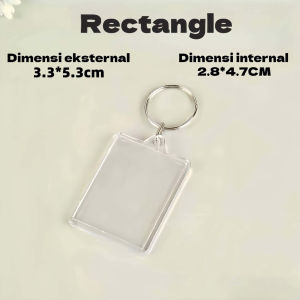 10 Pcs Photo Frame Keychain Acrylic Blank DIY Picture Insert Keyring Rantai Kunci Transparent Gift 钥匙扣