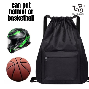 T2P Helmet Bag with Drawstring Oxford Fabric Gym Bag Sports Bag Backpack with Inner Pocket