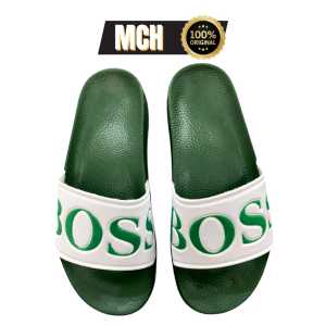 MOCHEL- Sandal Selop Pria dan Wanita MOCHEL BOSS Army Putih Hijau Terbaru Elegant