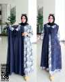 Surizki Gamis Shakila Mix Ceruty Model Terbaru Bahan Berkualitas Resleting depan Bisa Untuk Busui. 