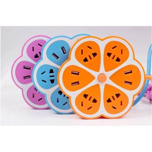 High Quality Intelligent Petal Shape Socket 4 Port USB/Extension Cord