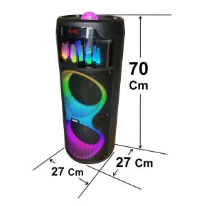 SKG ลำโพงพกพา 8นิ้วx2 3000w มาพร้อมไมค์ลอย 1ตัว ไฟวิบวับ (ปิด-เปิดได้) รุ่น KG-050 เสียงดี เบสแน่น บประกัน1 ปี