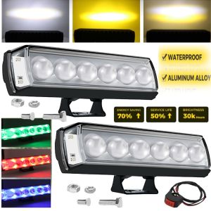 Mini Driving Lights led White+Yellow/6 modes waterproof V9 light One Pair 6eyes Wall-E driving light