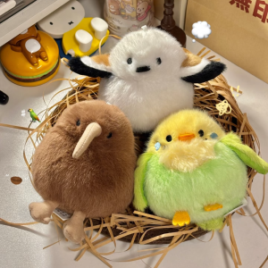Cartoon Birds Plush Toys Pendant Keychain Simulation Parrot Bird Nest Plush Keyring Anime Cute Girl Kawaii Room Decor Kids Gifts2026