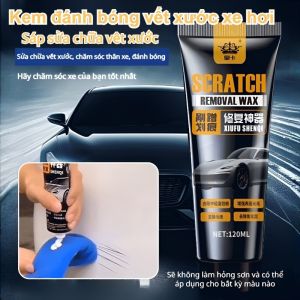 Kem đánh bóng xóa vết xước xe hơi combo 2 tuýp 120ml wax phục hồi sơn ô tô và xe máy