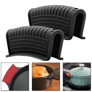 UNQIN ไม่ติด ทนความร้อน เครื่องครัว คลิปหม้อ ซิลิโคน ที่จับหม้อ ฝาครอบมือจับกระทะ อุปกรณ์ครัว ฝาครอบป้องกัน