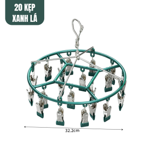 Móc Chùm Treo Quần Áo Trẻ Nhỏ Đồ Lót Treo Tất Chống Gió Chống Trượt Nikita 20 Kẹp