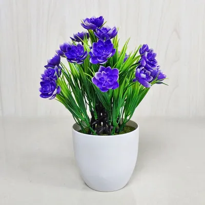 KOREANS Tanaman Bunga Plastik Tanaman Hias Pot Bunga Krisan Dekorasi Artificial Flower Pajangan PBP23