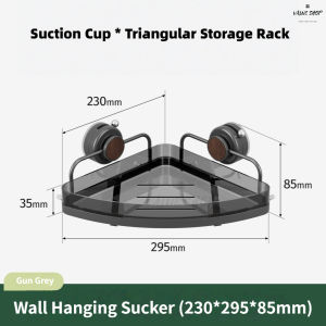 [SG Stock]No-drill bathroom storage rack bathroom corner storage shelf toiletries storage rack kitchen storage rack suction cup corner shelf