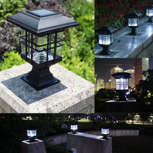 LO Outdoor Waterproof Decorative Wall Lamp with Solar Energy Pillar Head Lamp Courtyard Pillar Head Lawn Wall Head Lamp