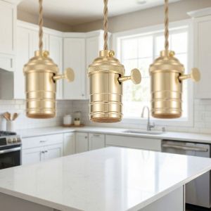 FOUNDTWO Đồng cổ điển Giá đỡ bóng đèn Phong cách cổ điển Đồng thau cổ Đui đèn chùm Thiết kế cổ điển Nhẫn đôi Đui đèn Các dự án tự làm