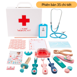 Bộ đồ chơi bác sĩ y tá y tế bằng gỗ cao cấp cho bé Montessori giáo dục sớm thông minh nhập vai BABE STORE