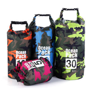 5210BIYU 2/5/10/20/30L Portable Camo PVC Camouflage Waterproof Dry Bag Beach Swimming Bags Rafting Diving Accessories River Ocean Backpack